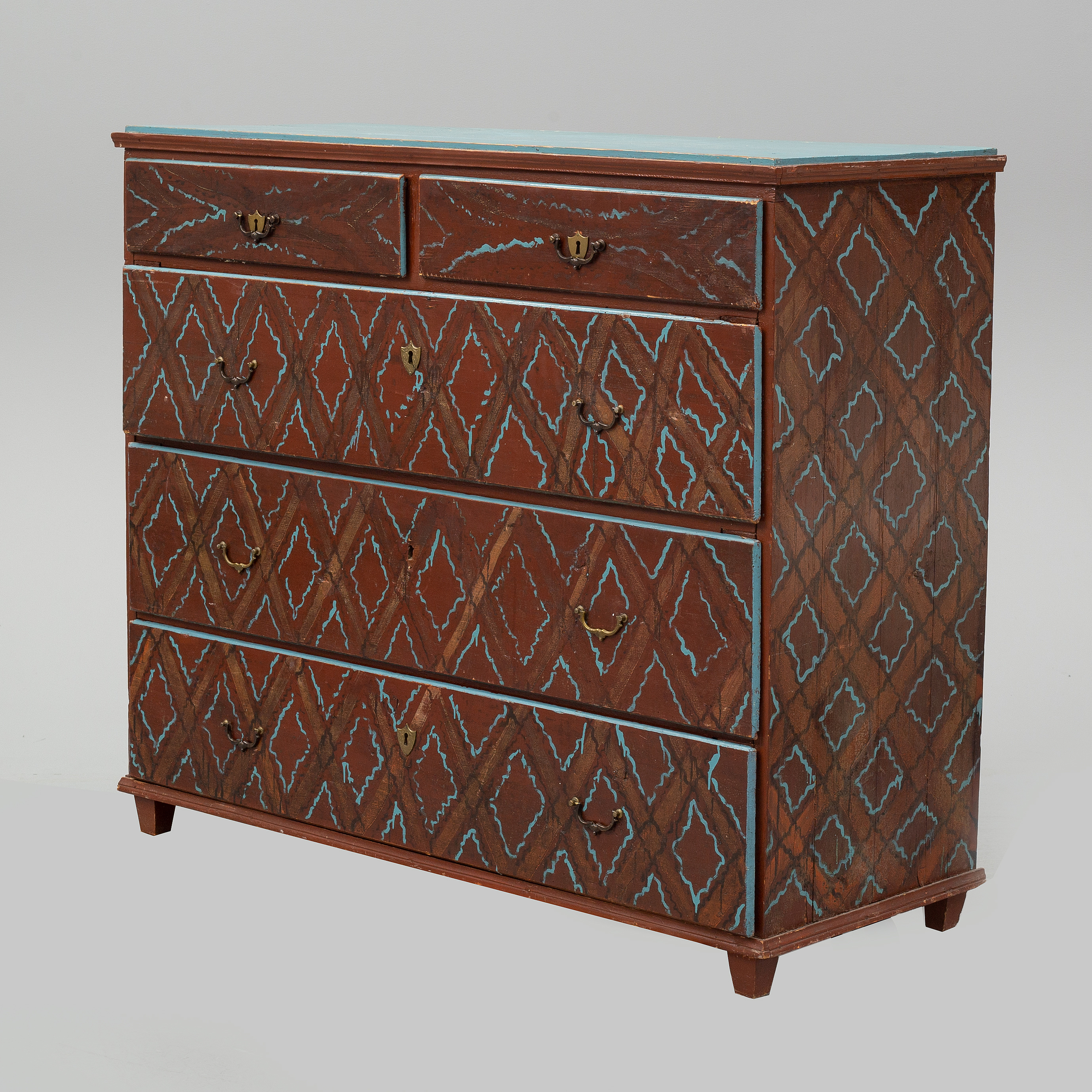A First Half Of The 19th Century Painted Chest Of Drawers Bukowskis