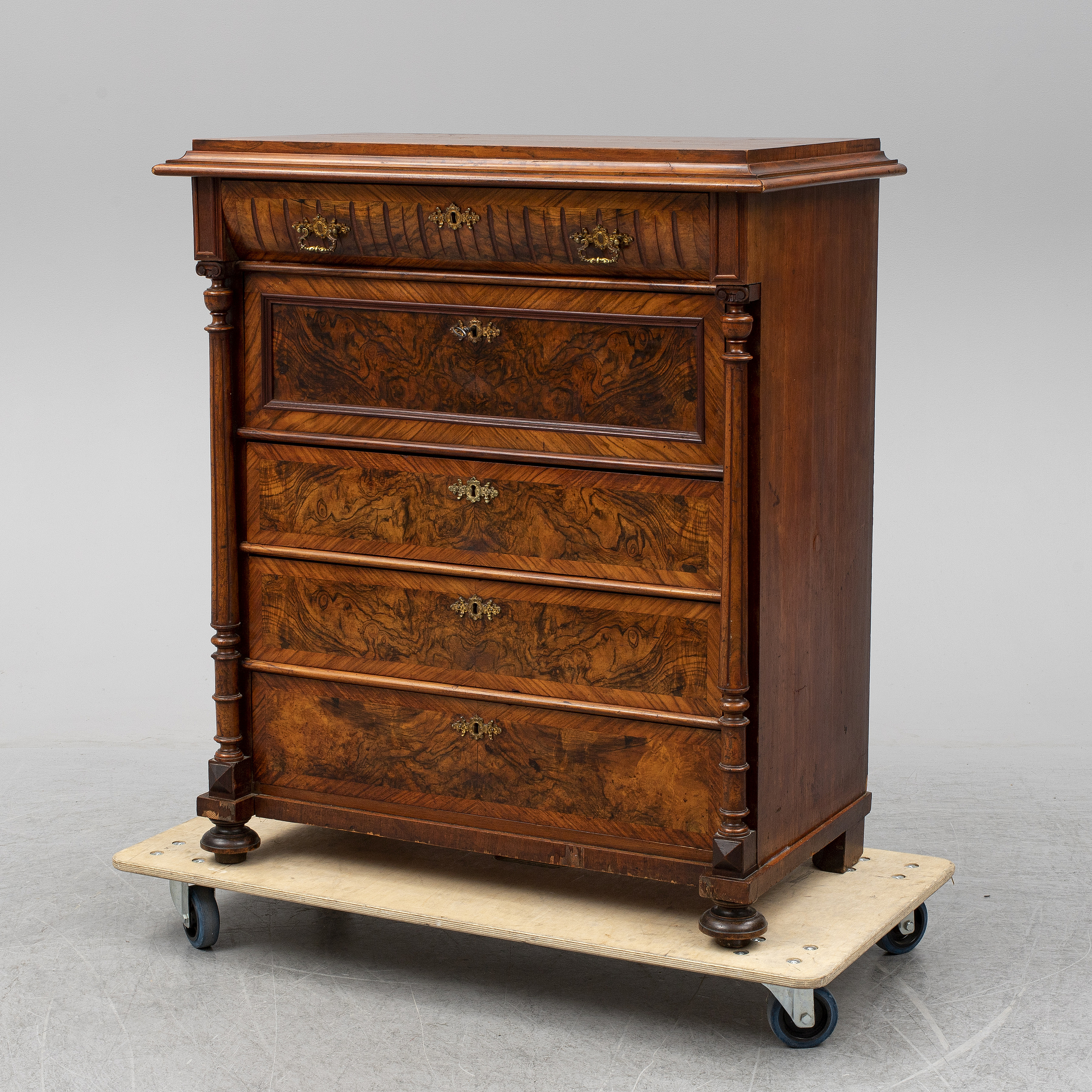 A Late 19th Century Writing Chest Of Drawers Bukowskis