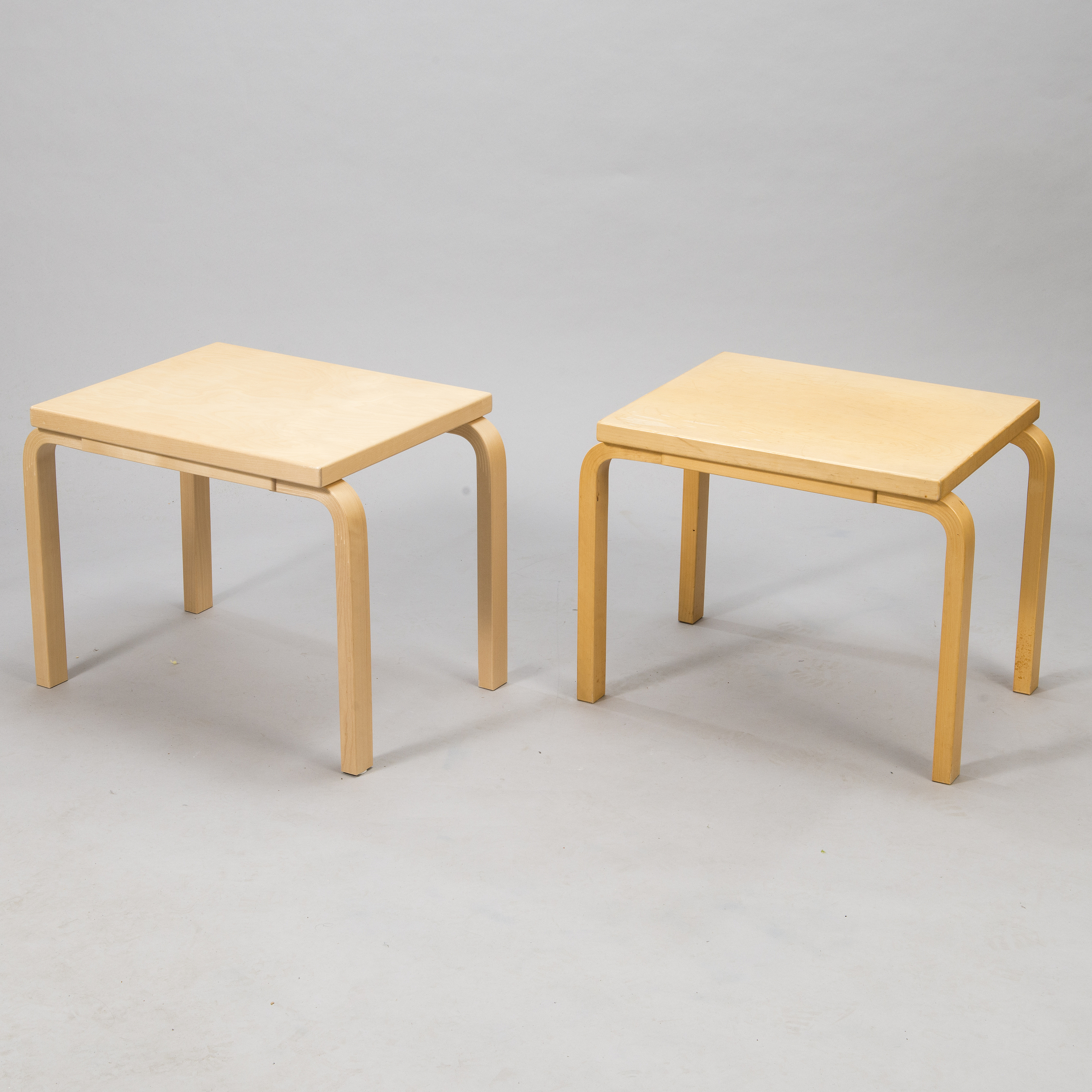 Alvar Aalto Two Side Tables Artek Late 20th Century And 2011