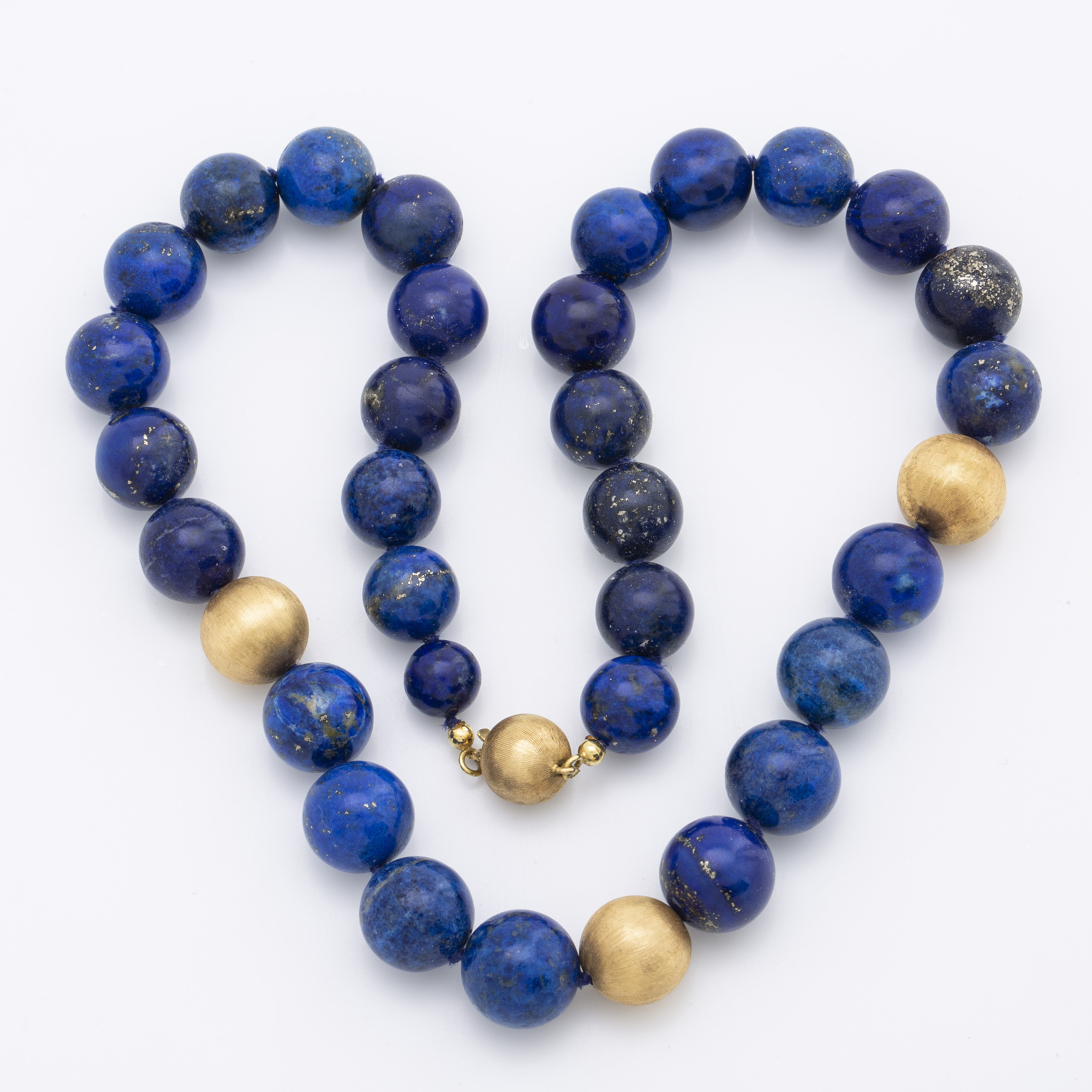 Boucles D'oreilles Vintage Or 18k Avec Perles De Lapis-lazuli – Clous (puces), Pierre Naturelle Bleue