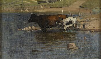 ALFRED THÖRNE, oil on canvas/panel, signed and dated 1894.