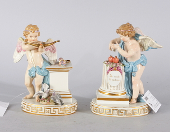 12265. FIGURINER, ett par, porslin, Meissen, tidigt 1900-tal.