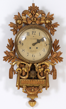 123553. VÄGGUR, gustaviansk stil, 1900-tal, urtavla märkt P. N Wohlin.