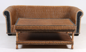 123983. SOFFA samt BORD, korg, 1900-tal.