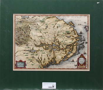 126641. KARTA, handkolorerad, H. Hondius, 1600-tal.