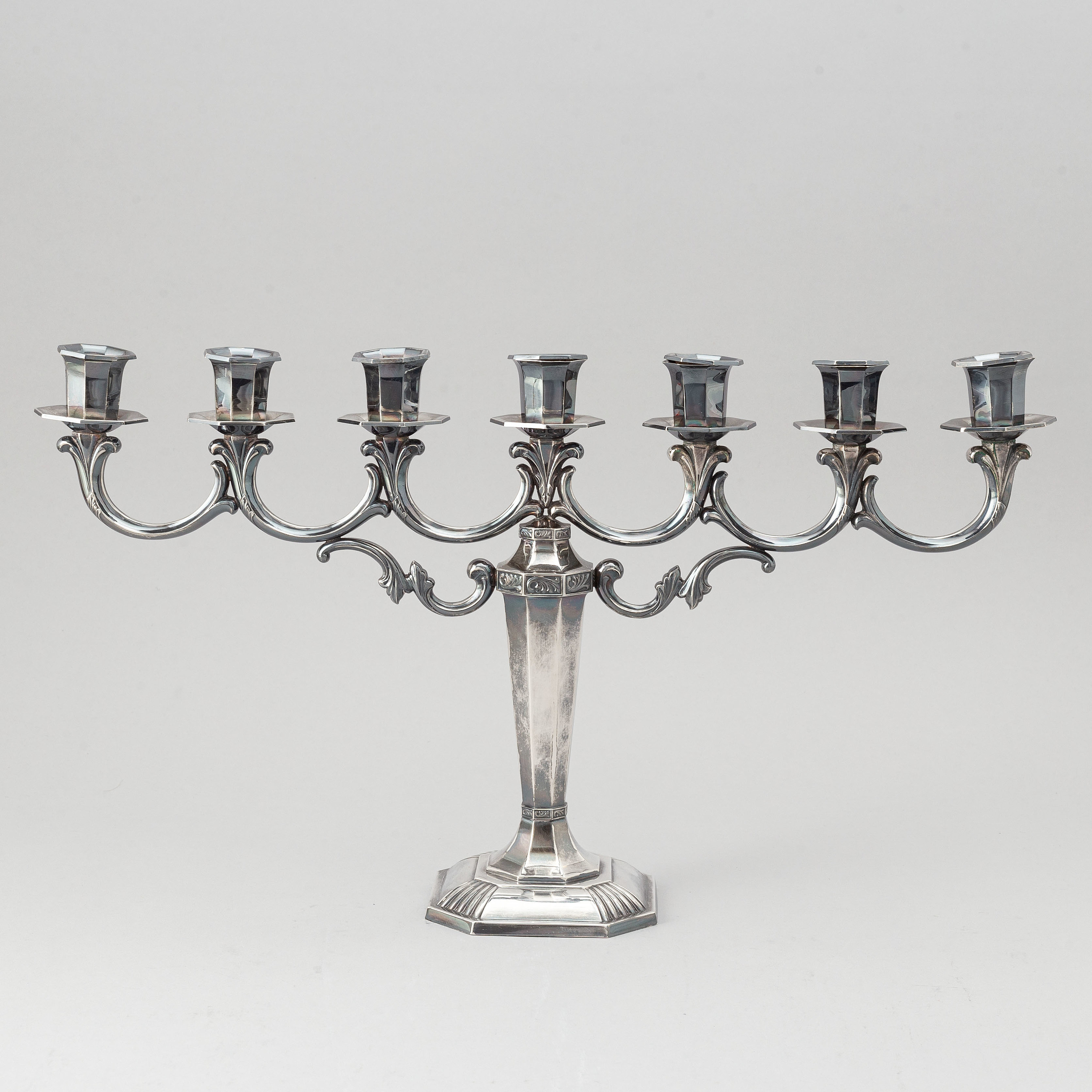 A Finnish silver candelabra for seven candles, Turku, 1977. Bukowskis