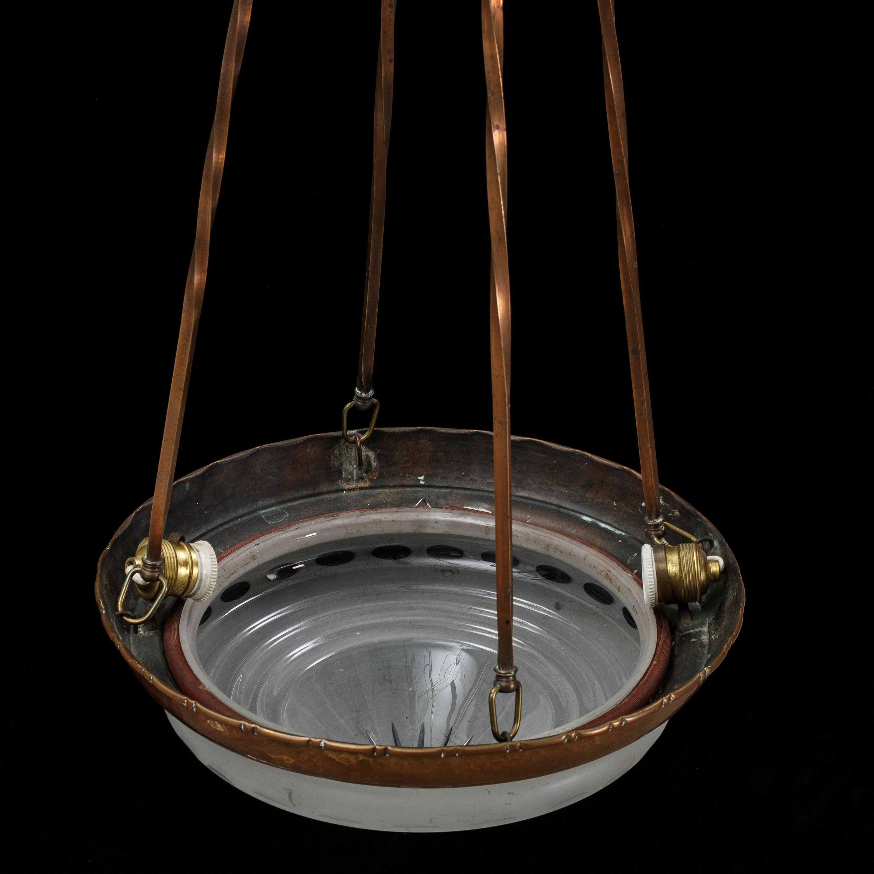 A Jugend copper ceiling lamp, early 20th century. Bukowskis