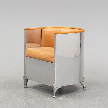 Mats Theselius, "Aluminium", fåtölj, Källemo, Värnamo. Formgiven 1990 ...