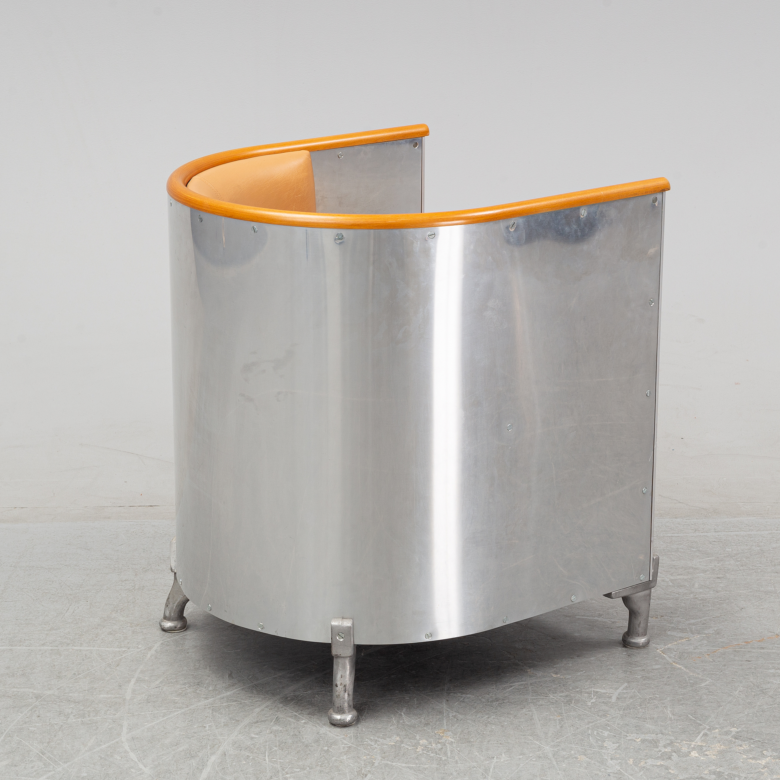 Mats Theselius, "Aluminium", fåtölj, Källemo, Värnamo. Formgiven 1990 ...