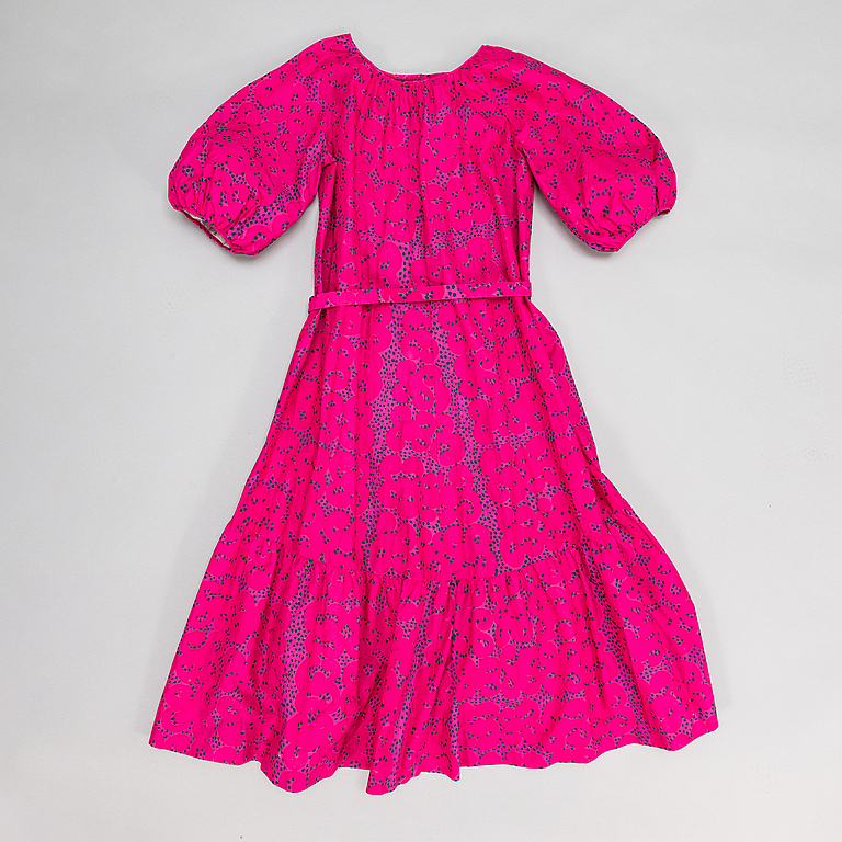 Marimekko, "Rakkauskirje" dress, print "Tarha", by Annika Rimala, 1963.