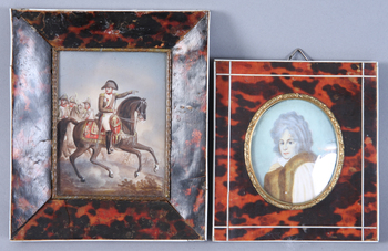 133769. MINIATYRER, 2 st, 18001900-tal, varav en sign Th. Lawrence.