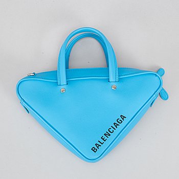 balenciaga blue triangle bag