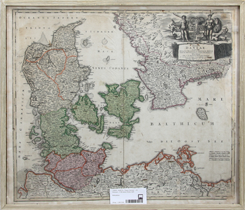 136541. KARTA, Regni Daniae, J B Homann, 1700-talets första hälft.