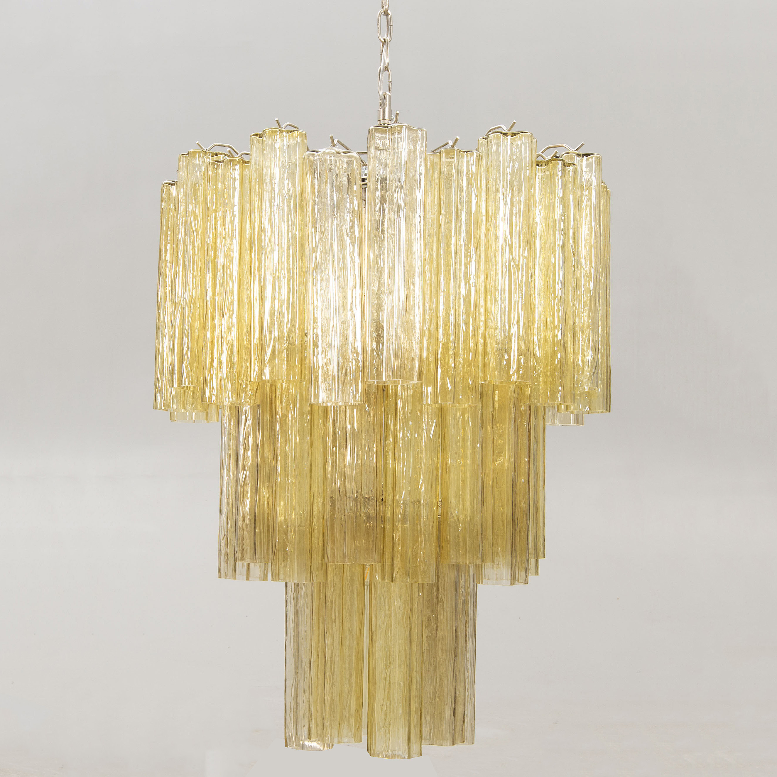 A Toni Zuccheri glass and chrome chandelier for Murano around 2000 ...