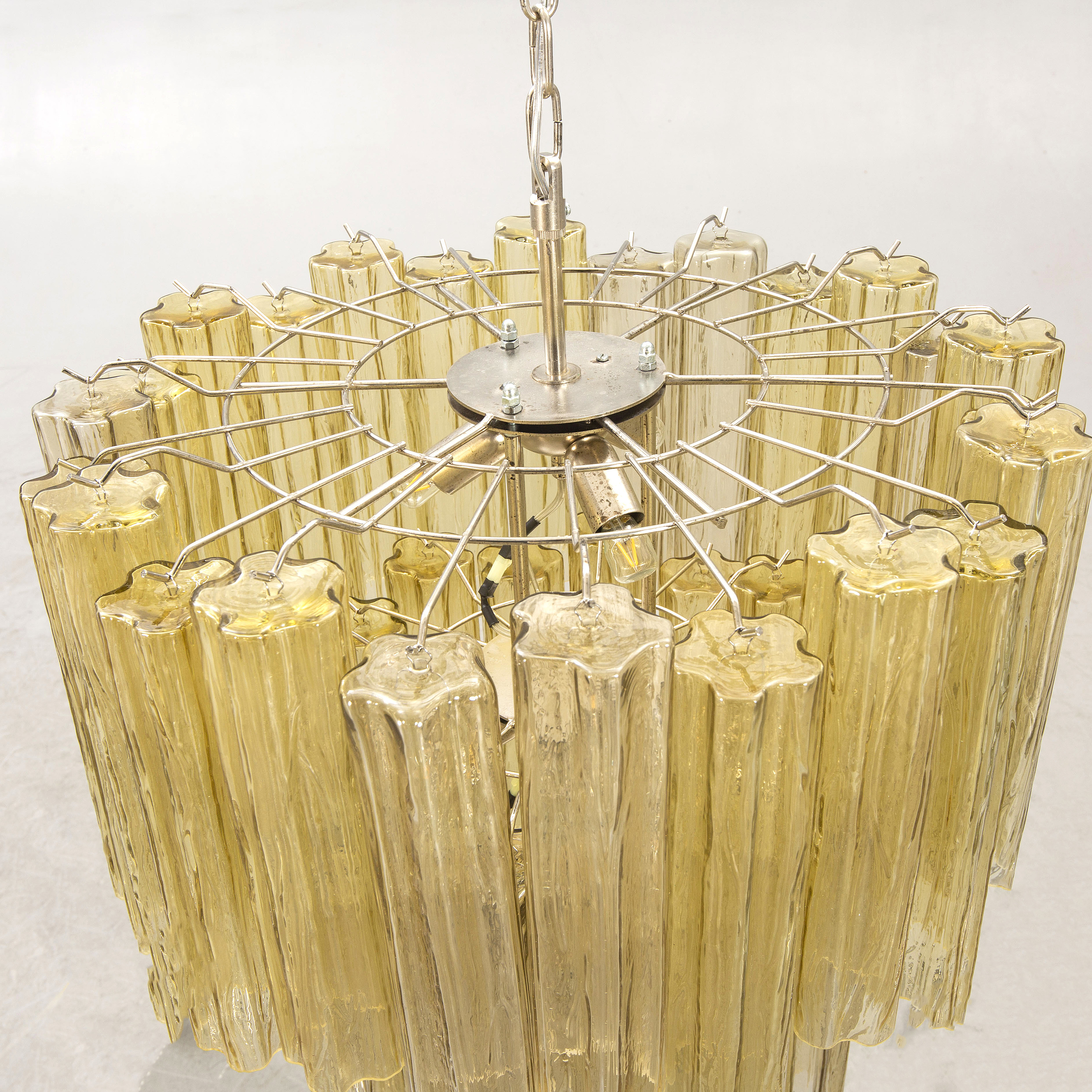 A Toni Zuccheri glass and chrome chandelier for Murano around 2000 ...
