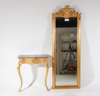 13797. SPEGEL MED KONSOL, rokokostil.