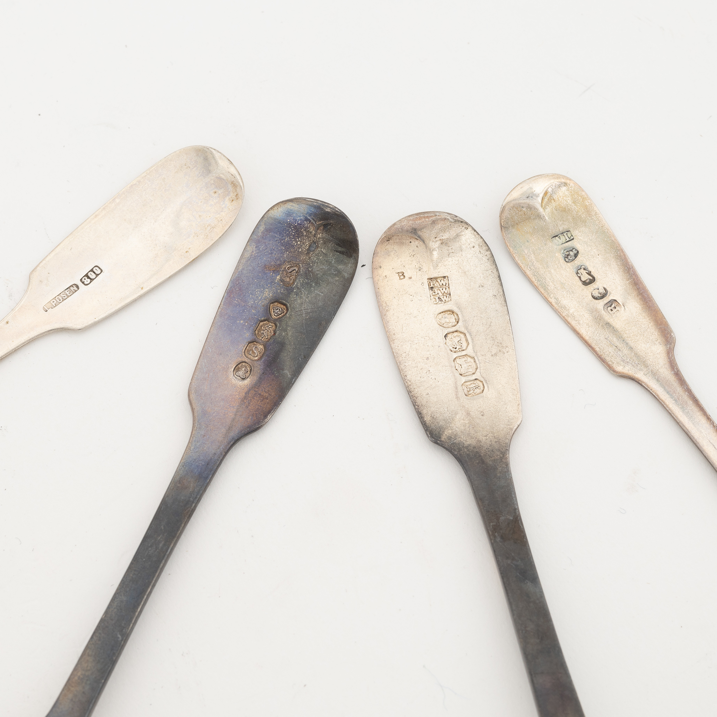 33 silver spoons, mostly London, England, 19th Century. Bukowskis