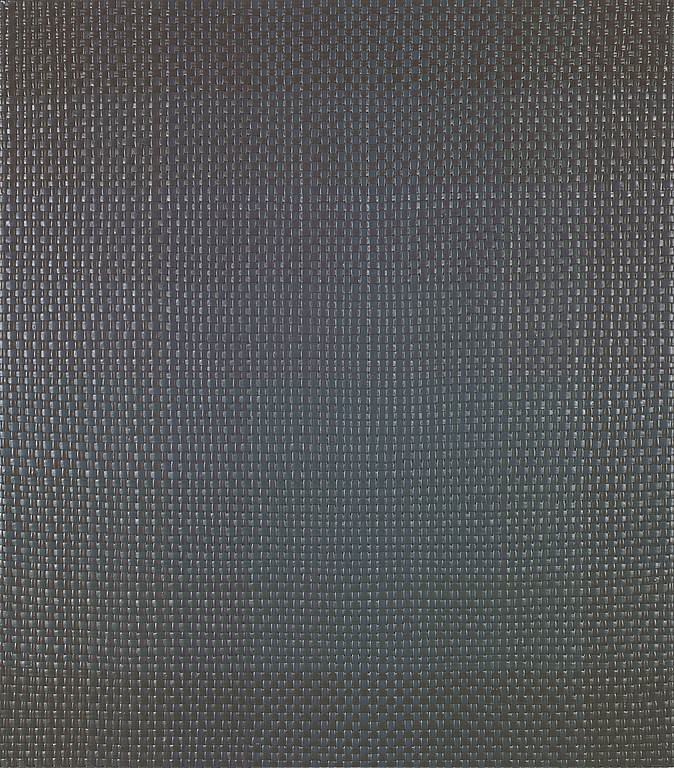David Svensson, acrylic on woven plastic on panel, signed and dated 2002 verso.