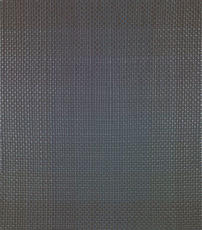 David Svensson, acrylic on woven plastic on panel, signed and dated 2002 verso.