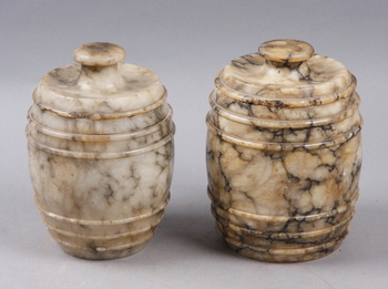 139403. BURKAR, 2 st, alabaster, 1800-tal.