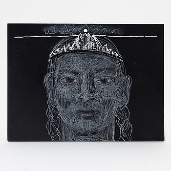 Astrid Göransson, mixed media on panel, signed and dated 2007 verso.