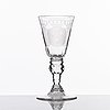 Pokal, glas. Troligen Kungsholmens glasbruk, 1700-tal.