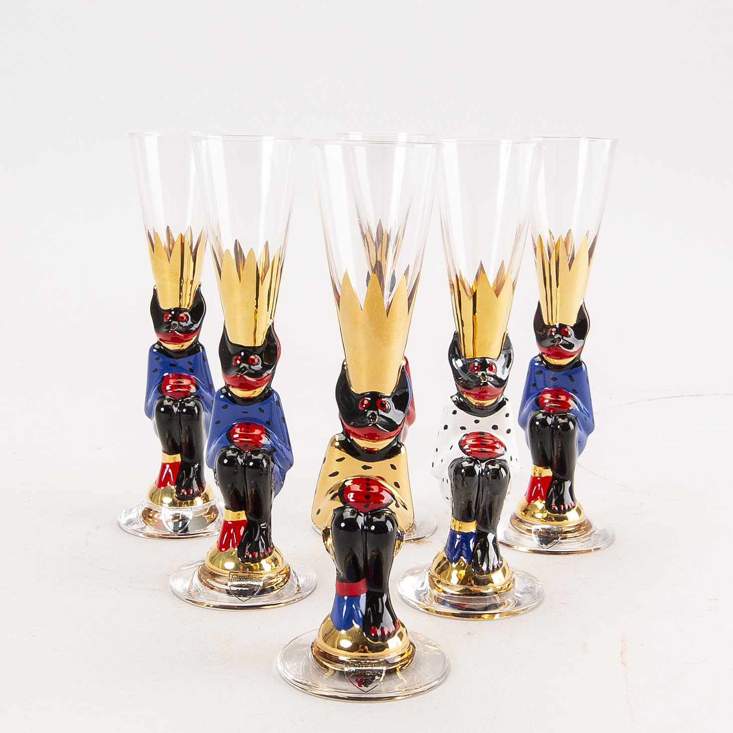 Gunnar Cyrén, 6 st snapsglas Nobelservisen Orrefors sent 1900-tal ...