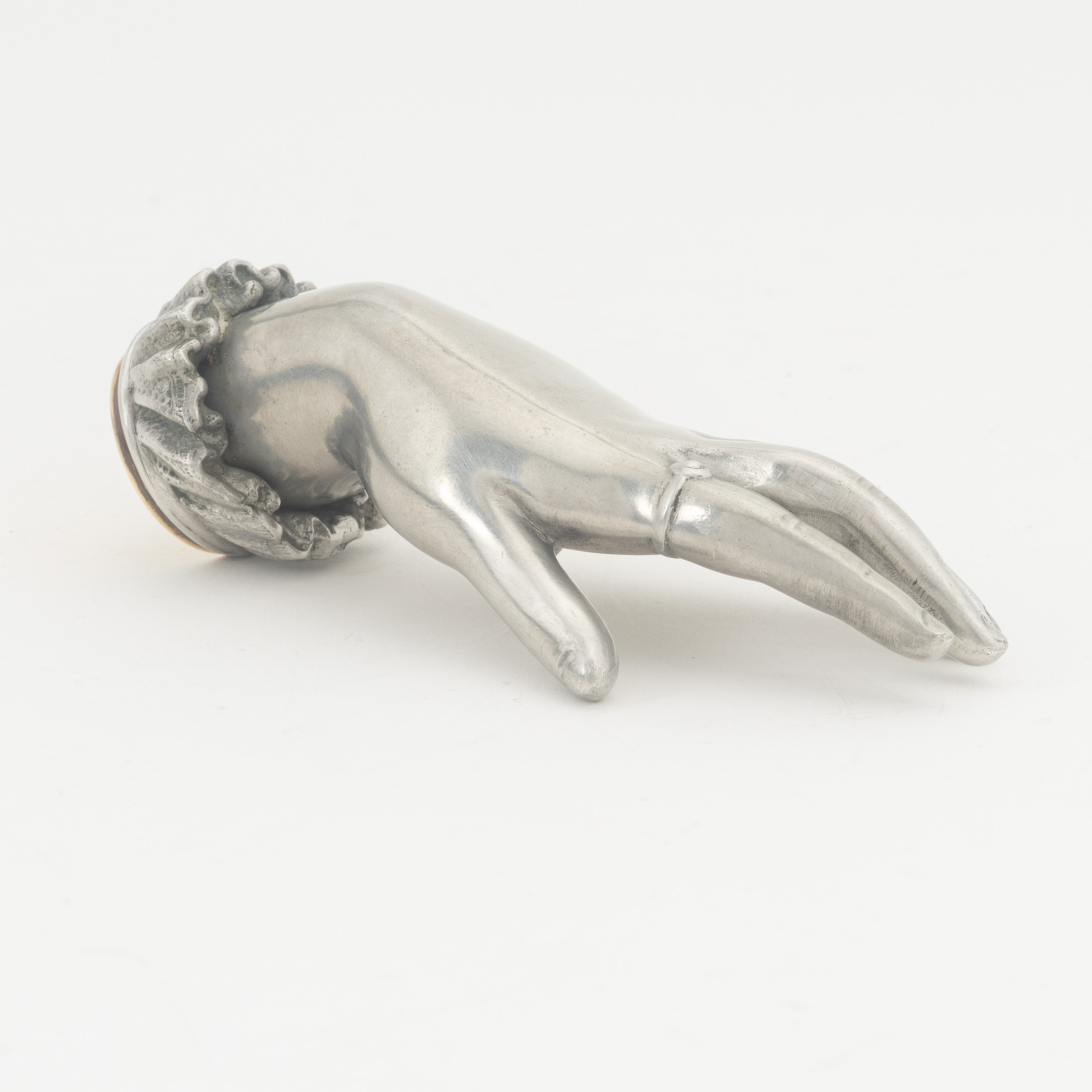 Estrid Ericson, a pewter and brass seal/paper weight, Svenskt Tenn