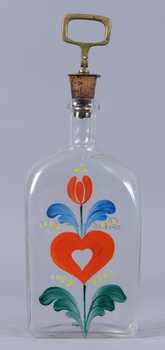 140669. BRÄNNVINSFLASKA, glas, 1800-talets slut.