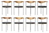 A set of 8 Fredrik Sieck chairs, Fritz Hansen, Denmark.