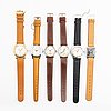 Samling armbandsur, 6 st, ca 1950.