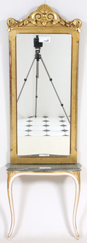 141575. SPEGEL samt KONSOLBORD, rokokostil, 1900-tal.