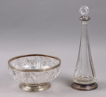 141635. SKÅL samt KARAFF, glas och silver, bla Tysklad 1900-tal.