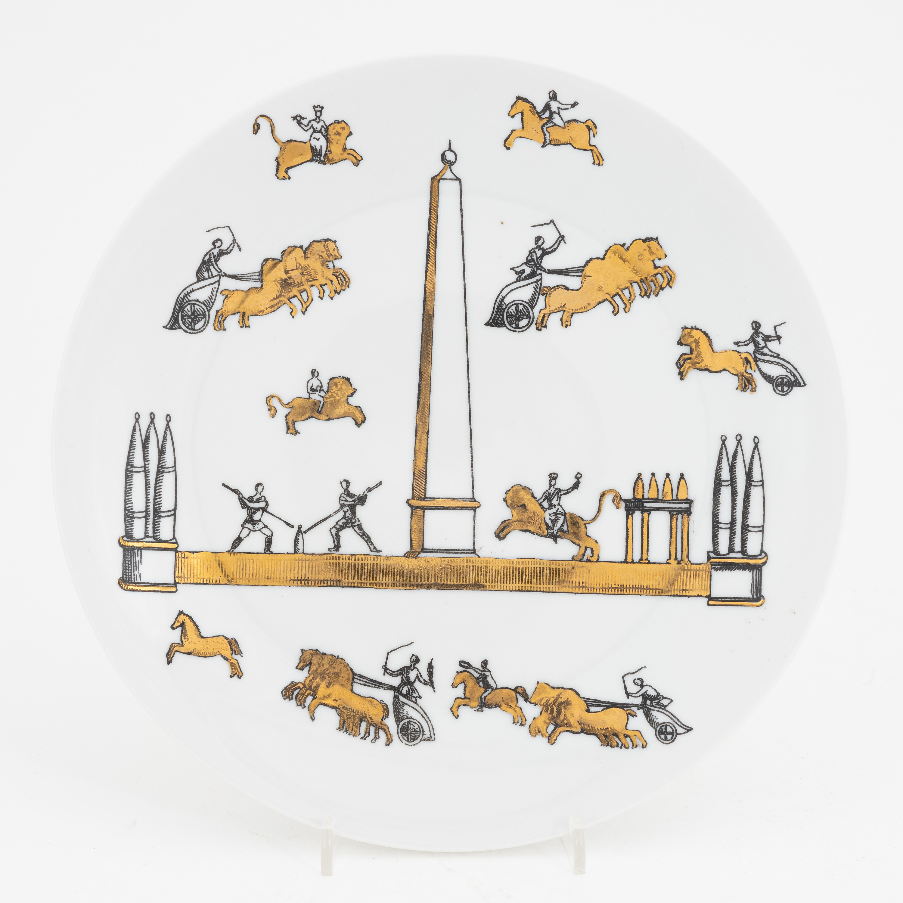 Piero Fornasetti, tallrikar, 6 st, porslin, Fornasetti, Milano. - Bukowskis