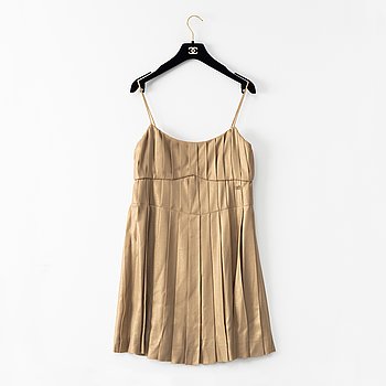 Chanel, a georgette crepe golden dress, french size 34.