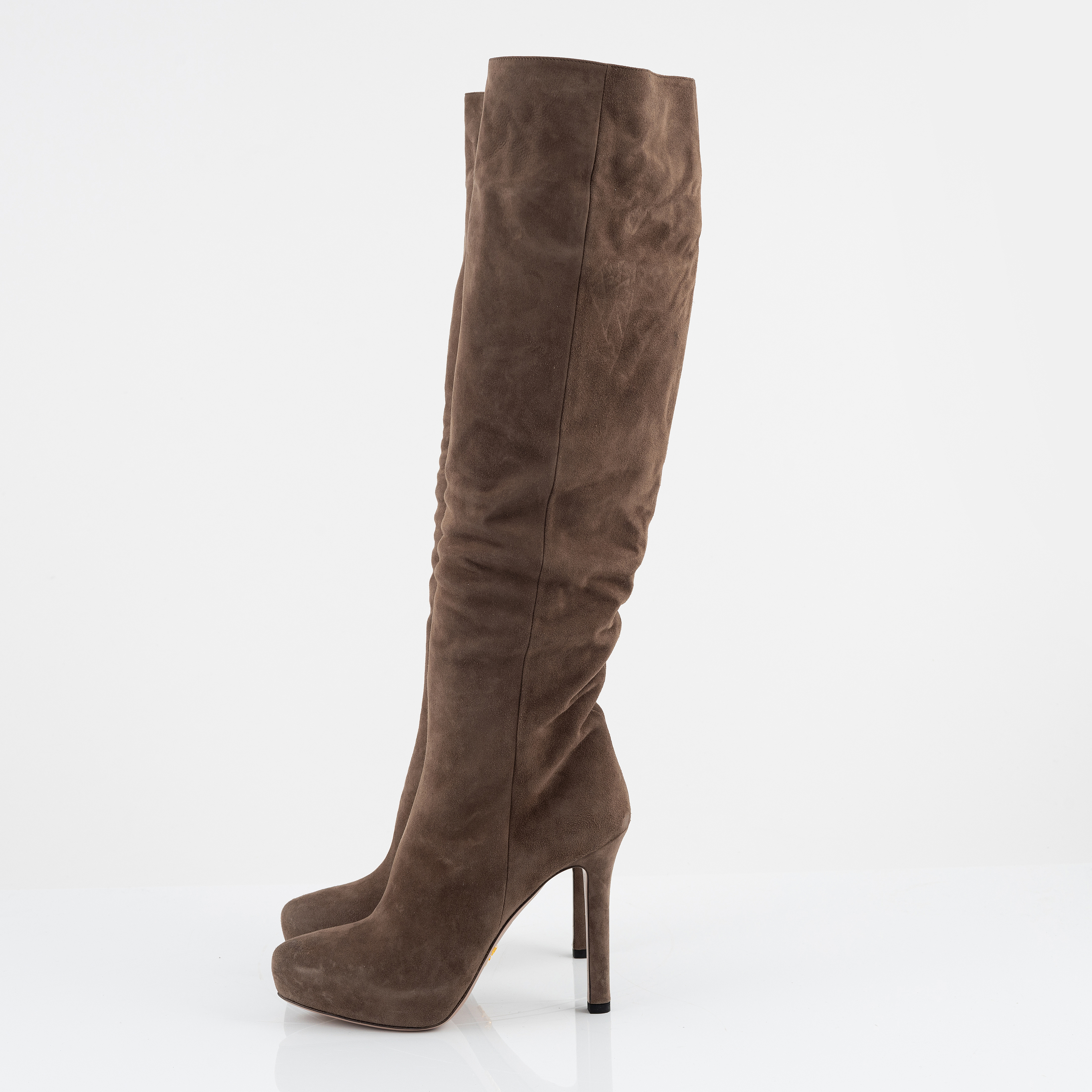 brown suede prada boots