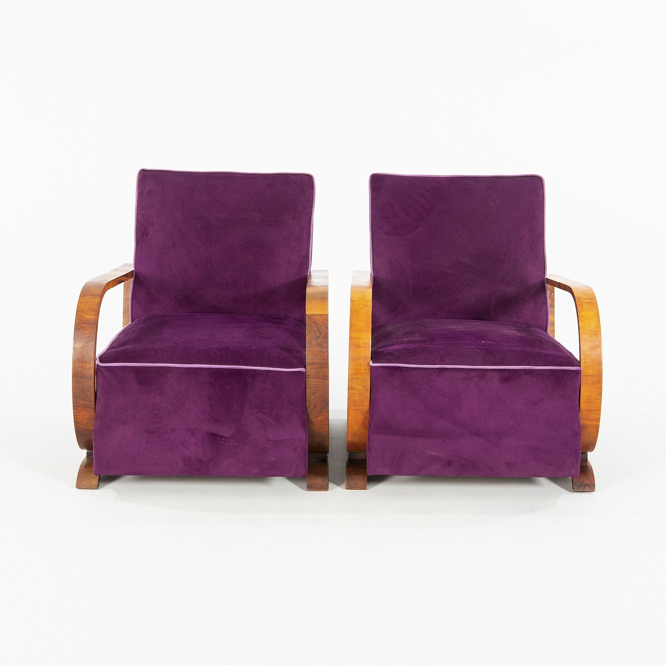 A pair of Art Deco easy chairs from the first half of the 20th century