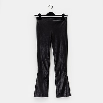 The Row, a pair of black leather pants "Jellerton", size 0.