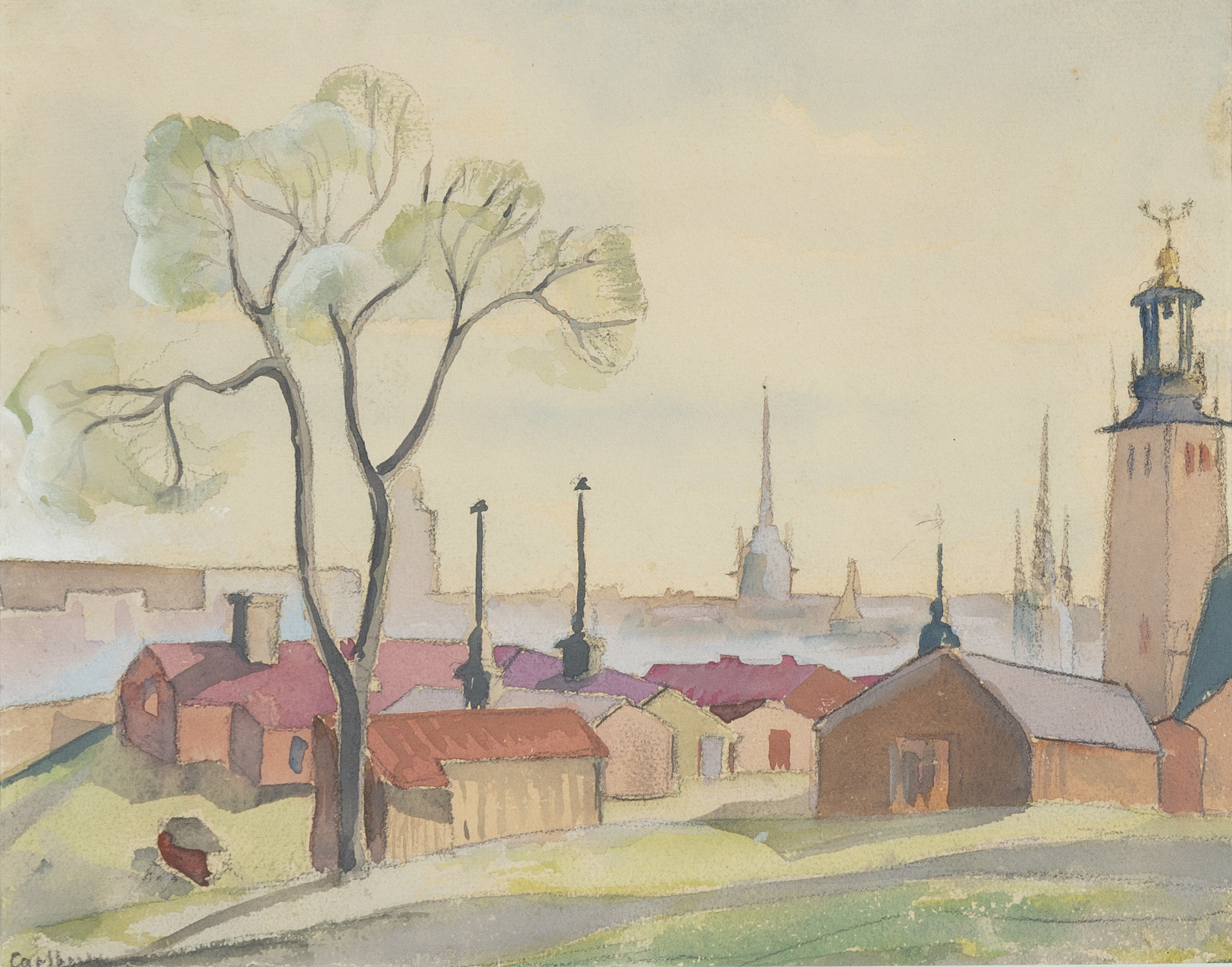 Bengt Carlberg, akvarell, signerad. Bukowskis