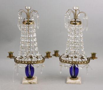 143013. BORDSLYSTRAR, ett par, gustaviansk stil, 1900-tal.