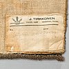 A Finnish folkart long pile ryijy.rug dated 1836. Circa 180 x 140 cm.