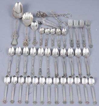 144711. PARTI BESTICK, 38 delar, silver. 506 g.