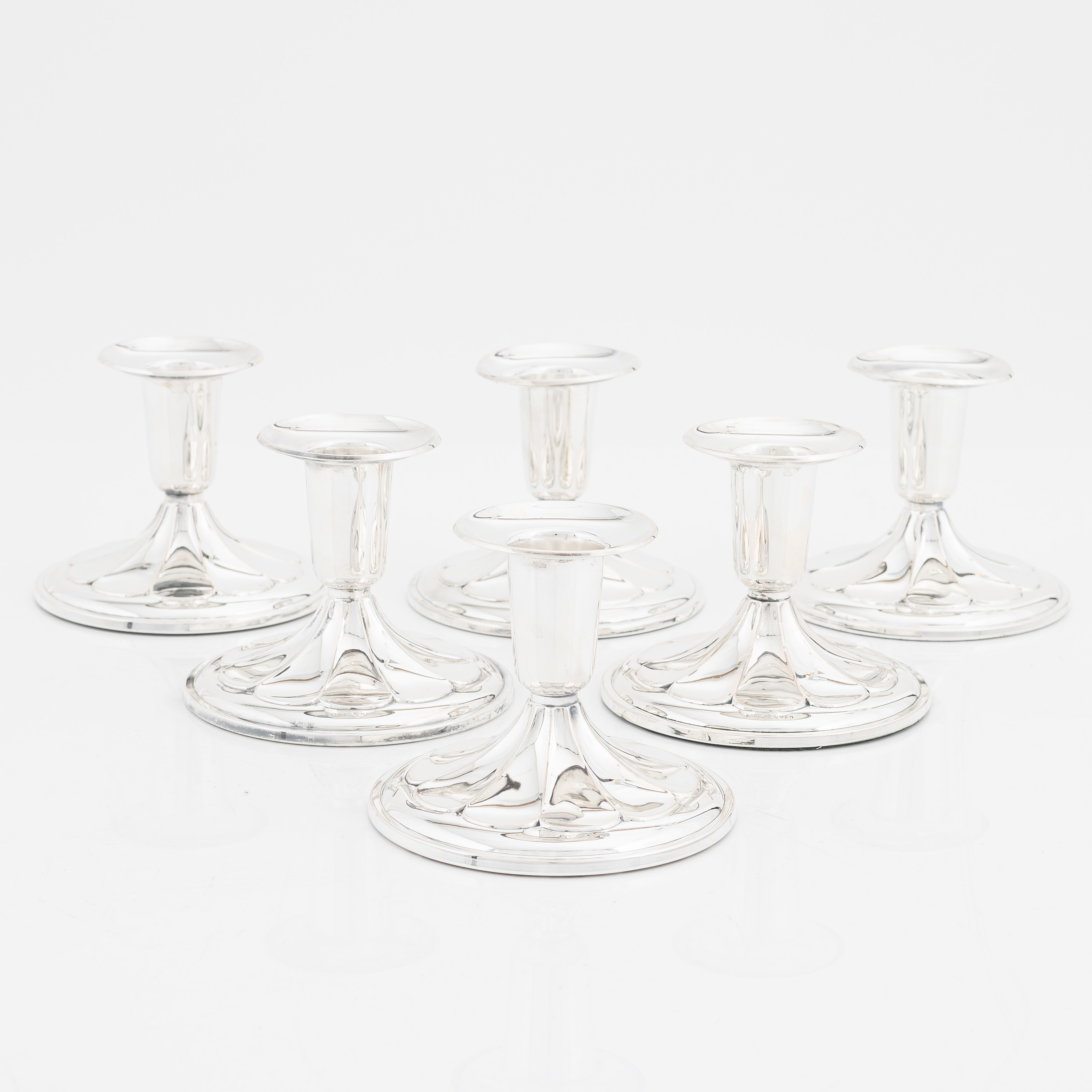 A set of six silver candle sticks by Ceson, K & EC, 195677. Bukowskis
