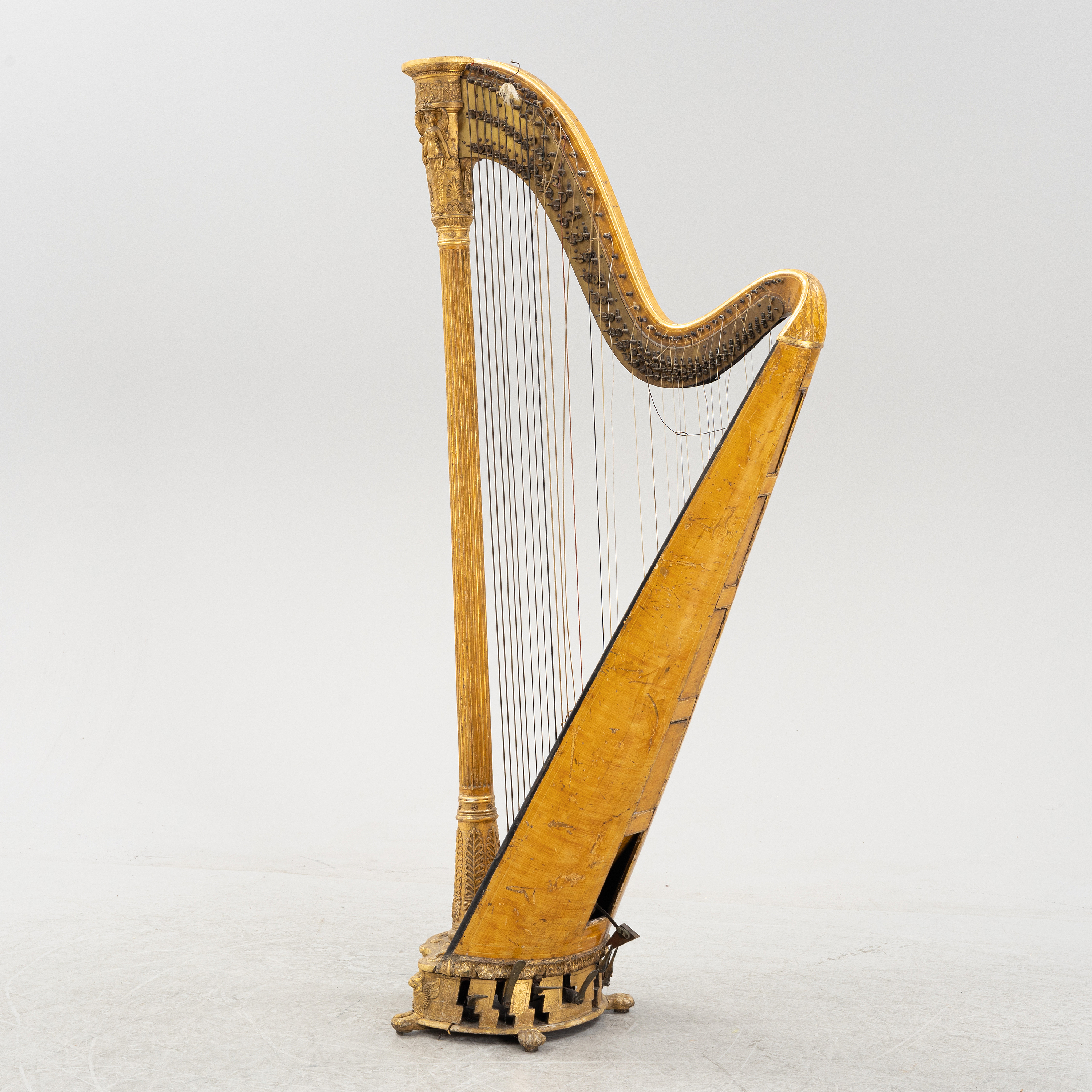 A pedal harp by Jacob James Erat London No 1610 probably made