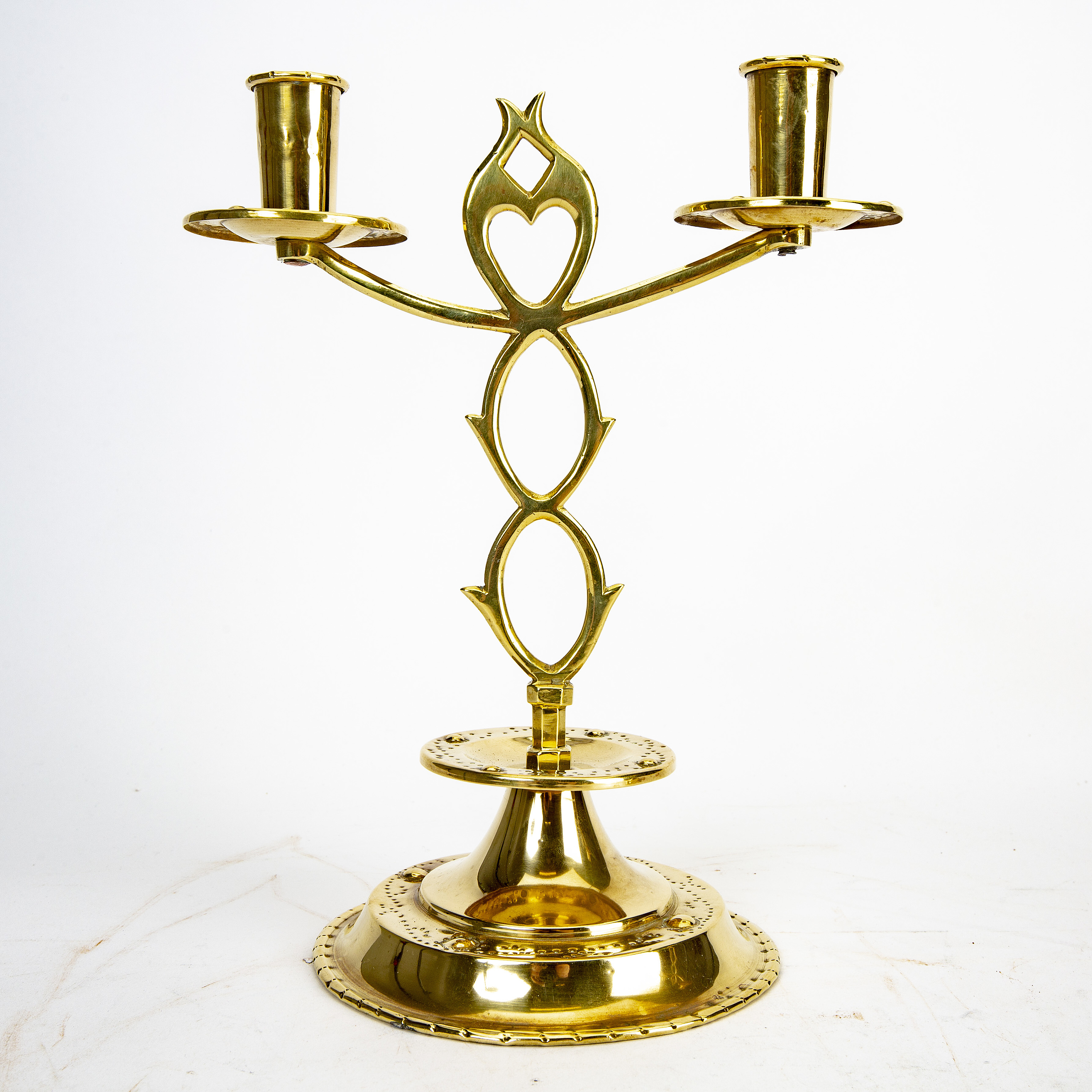A pair of Swedish brass candelabras early 1900s. Bukowskis