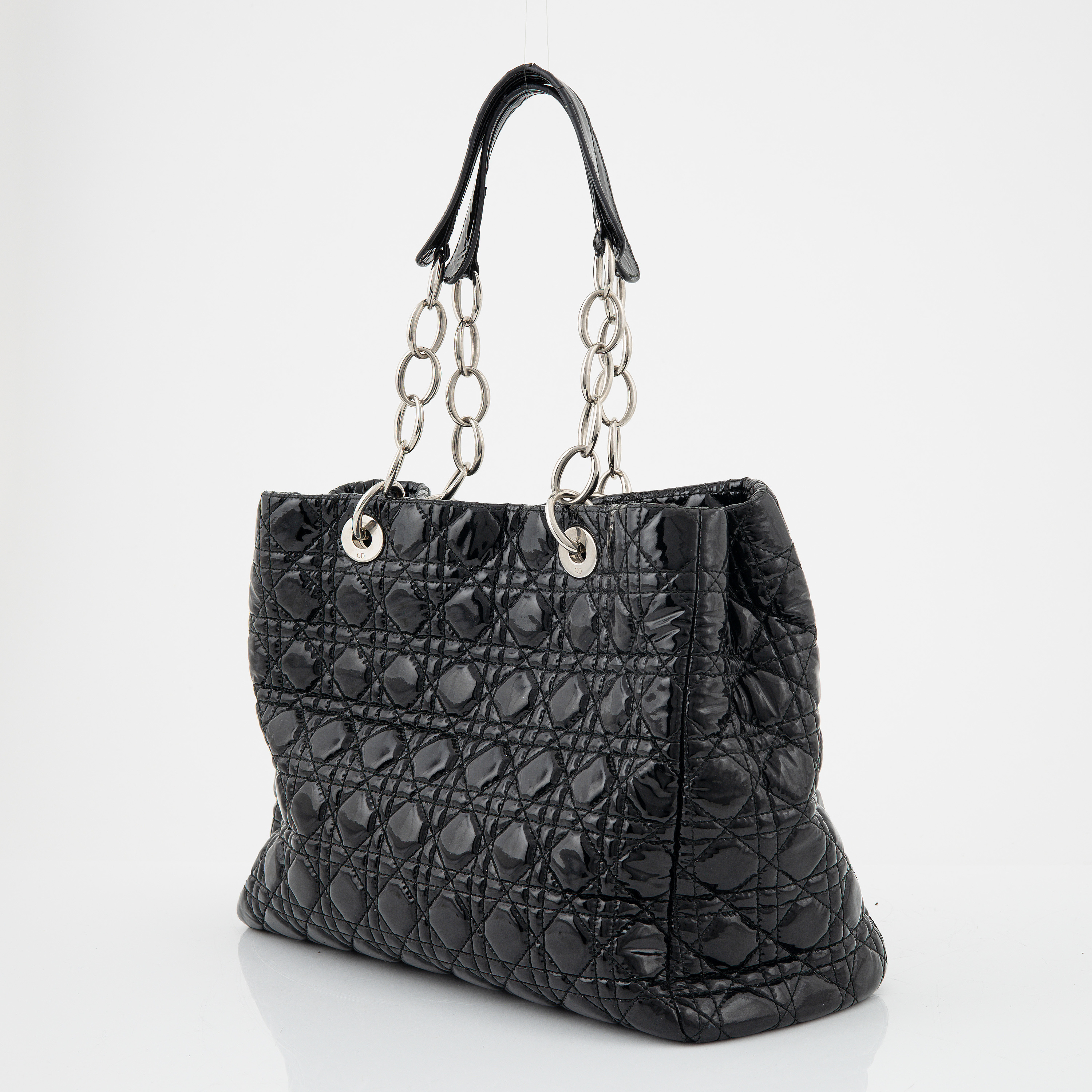 Christian Dior, a cannage quilted patent leather 'Soft tote bag