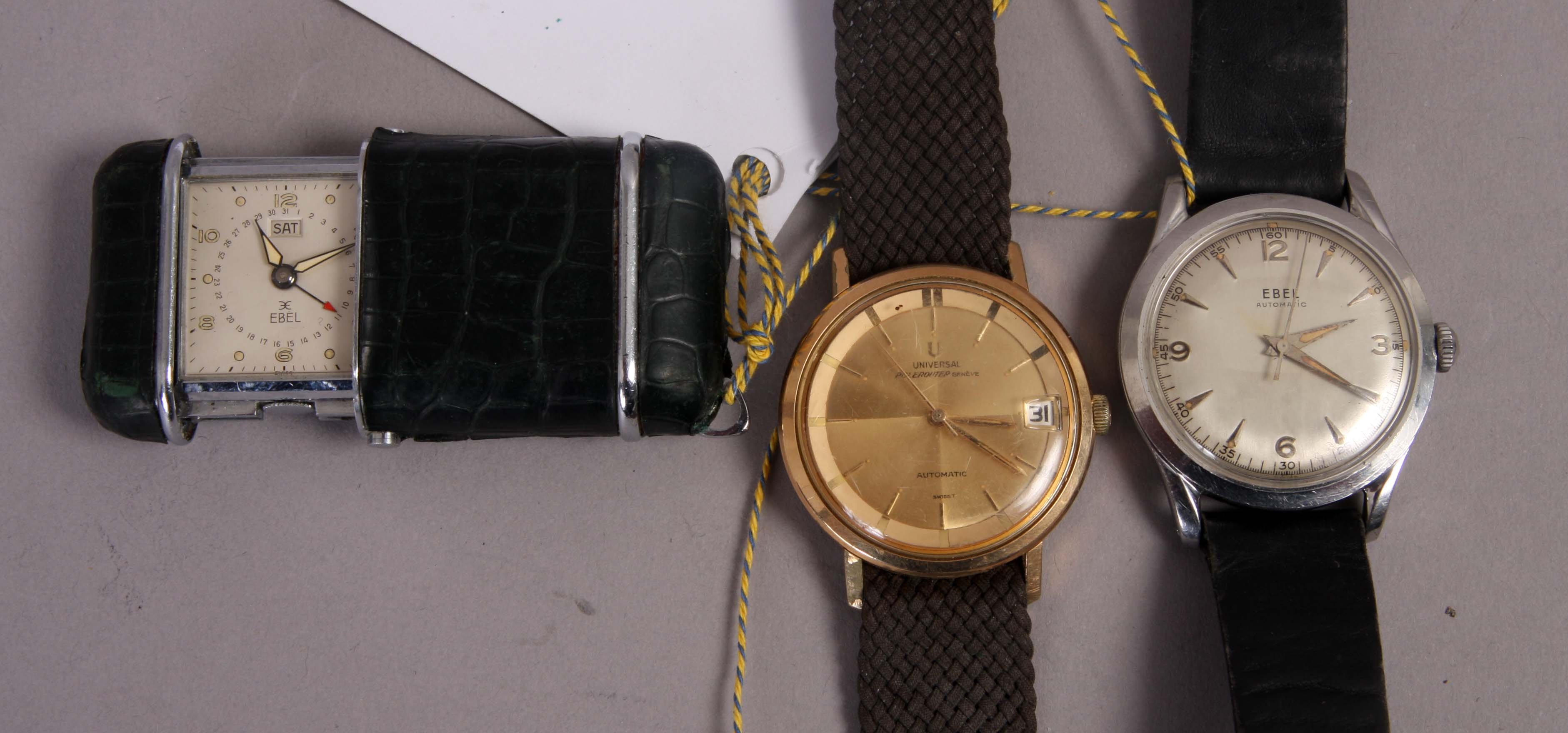 ARMBANDSUR, 2 st, samt RESEUR, Ebel med datum. - Bukowskis