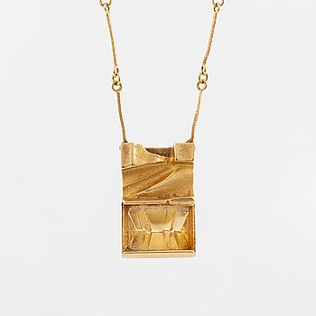 Björn Weckström, collier "Luxa", 18K gold and citrine. Lapponia.