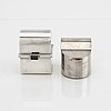 A Swedish 20th century set of two sterling silver boxes mark of Lars Håkansson Malmö 1983 and 1998 weight 210 grams.