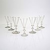 A set of seven Swedish mid 1800s glasses.